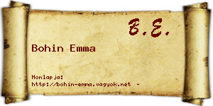 Bohin Emma névjegykártya